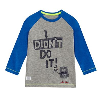 Boys' blue slogan print t-shirt